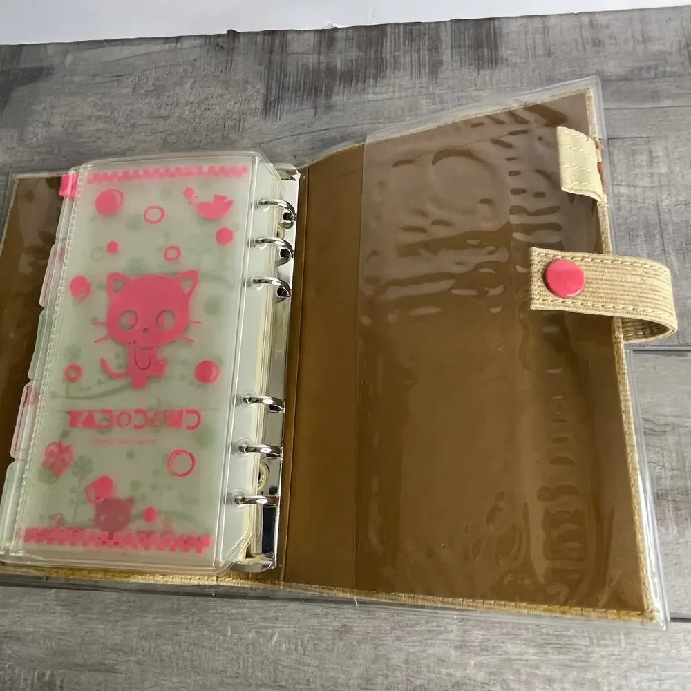 NOS Vintage SANRIO CHOCOCAT 1996 Undated Planner Tan Pink Address Book Organizer